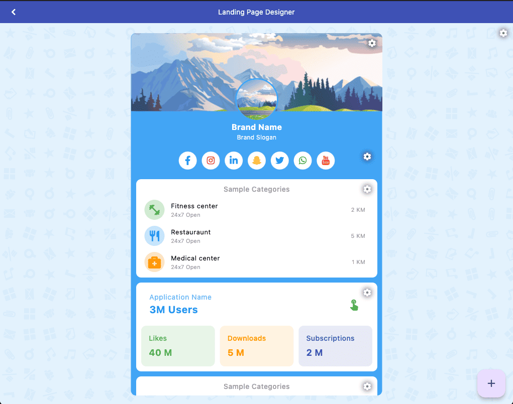 Drag-and-drop landing page builder with custom fonts and layout controls